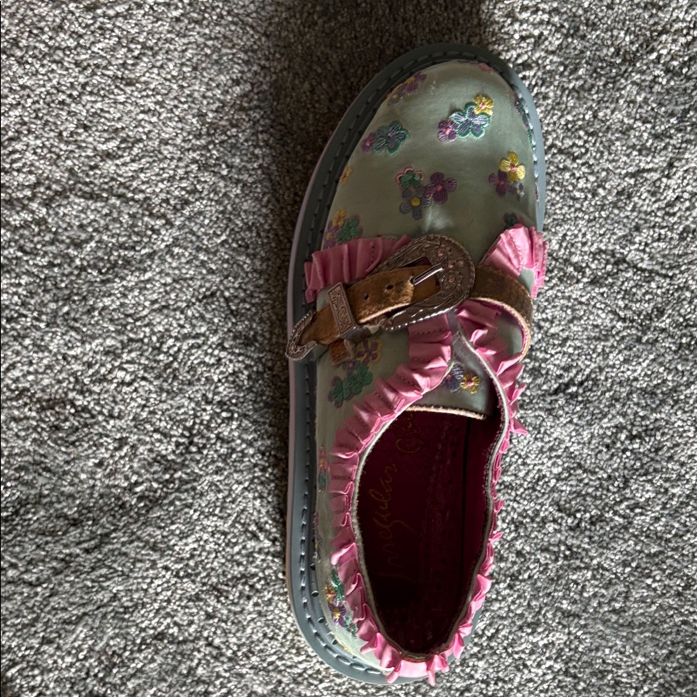 Irregular Choice Kids' Floral Dress Shoes with Pink Ruffle